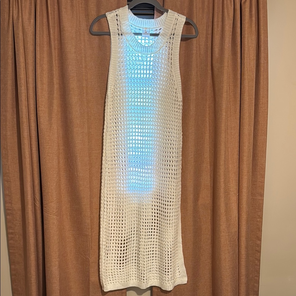 Cream Sleeveless Knit Dress